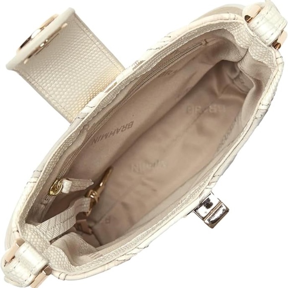 Brahmin Marley Small Leather Crossbody - Ivory Flashback - Picture 4 of 10